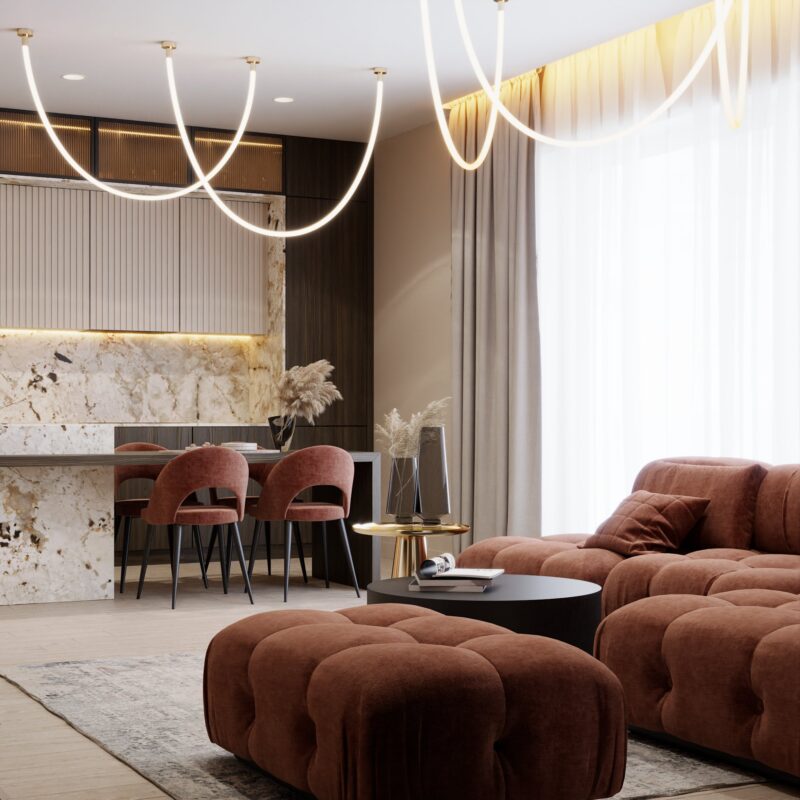 Salon z kuchnią